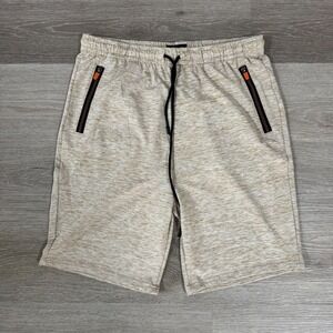 Public Record Shorts Mens Large Oat Delpotro EW Orange Pop Zip Drawcord